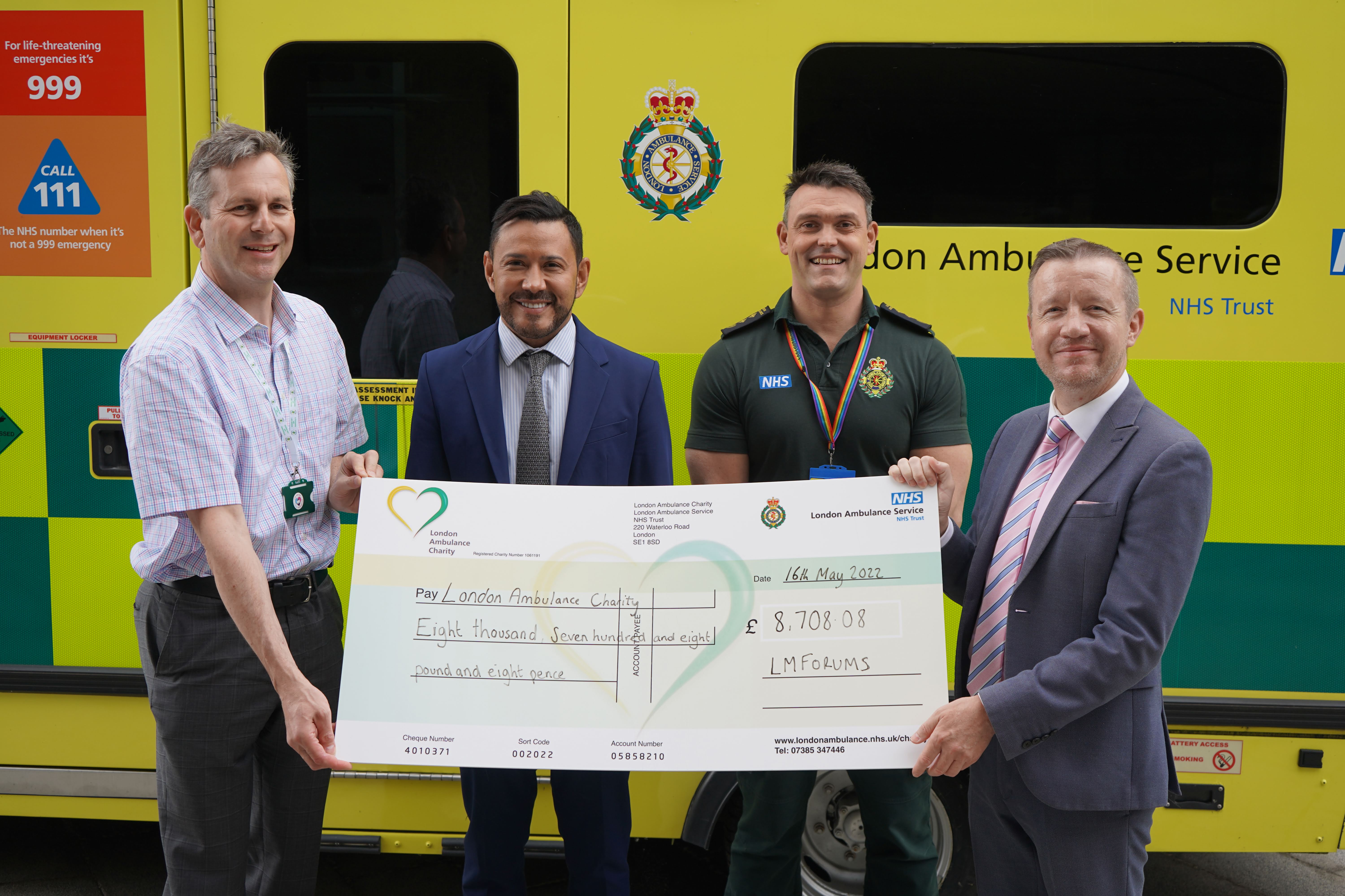 London Ambulance Service Cheque Presentation